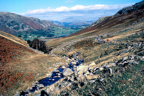 Afdaling van de Furness Fells langs de Greenburn Beck